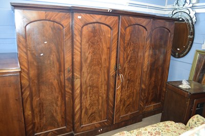 Lot 478 - A large Victorian mahogany wardrobe with four...