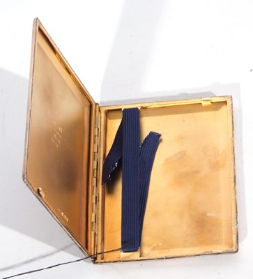 Lot 9 - George VI cigarette case of canted rectangular...