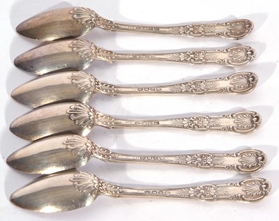 Lot 11 - Heavy set of six William IV Irish tea spoons...
