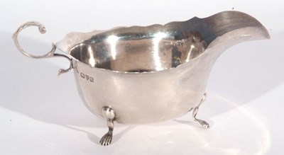Lot 31 - George V oval sauce boat of typical form with...