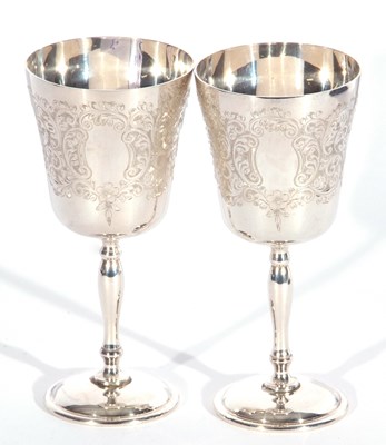 Lot 32 - Pair of Elizabeth II small goblets of inverted...