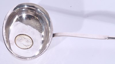 Lot 33 - Georgian punch ladle, the oval bowl with...