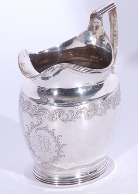 Lot 37 - Good George III helmet cream jug, having...