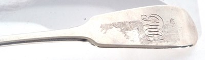 Lot 41 - George IV basting spoon in Fiddle pattern,...