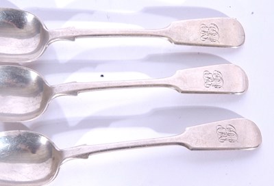 Lot 48 - Set of four Victorian provincial tea spoons in...