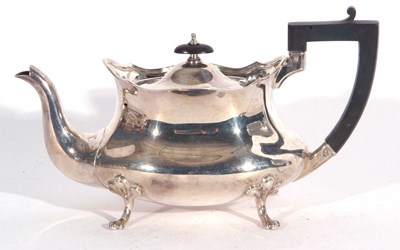Lot 57 - George V shaped oval tea pot with wavy apron,...