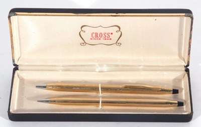 Lot 132 - Cased Cross gold plated ballpoint and pencil...