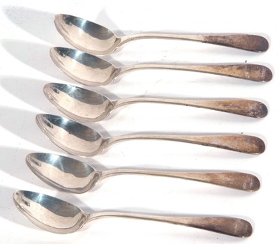 Lot 100 - Set of six George V coffee spoons in Old...