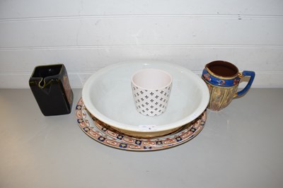 Lot 6 - LARGE CERAMIC BOWL AND OTHER CERAMIC SERVING...