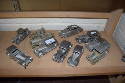 Lot 84 - COLLECTION OF PEWTER MODEL CARS INCLUDING A...