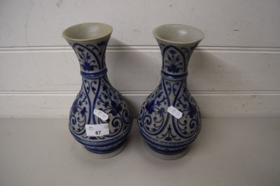 Lot 87 - PAIR OF CONTINENTAL POTTERY VASES