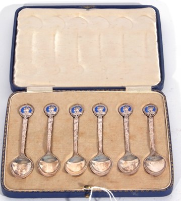 Lot 169 - Cased set of six Edward VIII coffee spoons...