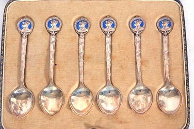 Lot 169 - Cased set of six Edward VIII coffee spoons...