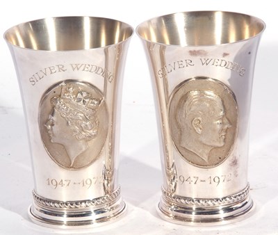Lot 173 - Good quality cased pair of goblets made to...