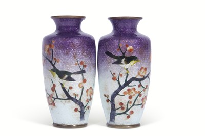Lot 212 - Pair of Cloisonne Vases Meiji Period