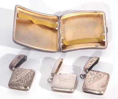 Lot 64 - Mixed Lot: a square curved cigarette case of...