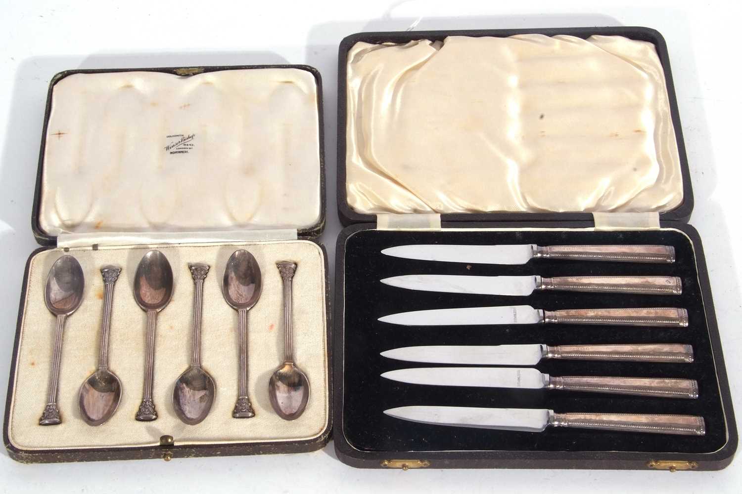 Lot 184 - Cased set of six Edward VIII coffee spoons...