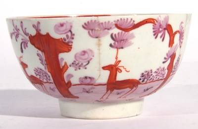 Lot 91 - Lowestoft Porcelain Deer Park Bowl