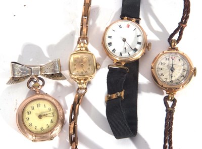 Lot 248 - Mixed Lot: three wrist watches and a pocket...