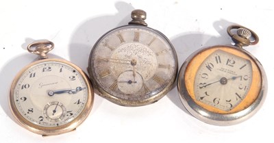 Lot 253 - Mixed Lot: three pocket watches; the first a...