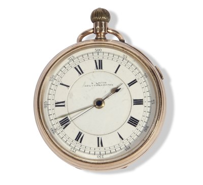Lot 422 - 9ct gold open face pocket watch by S Lacon of...