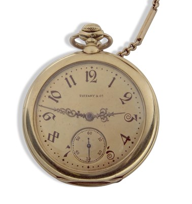 Lot 425 - Tiffany & Co 18ct gold pocket watch with 14ct...