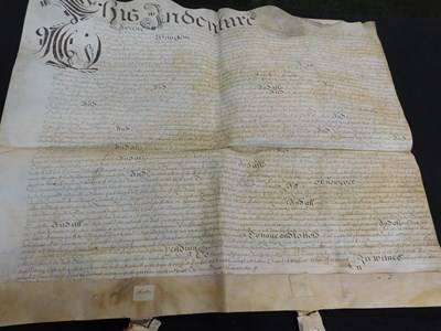 Lot 325 - Packet: six 17th and 18th century Deeds re...