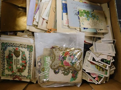 Lot 330 - Box: assorted vintage greetings cards plus a...