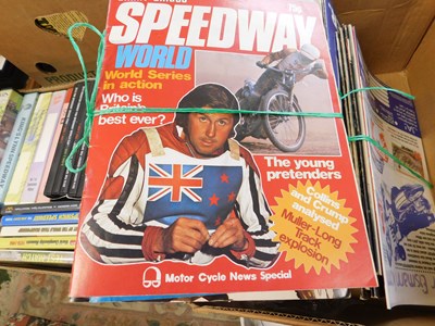 Lot 351 - Two boxes: Speedway videos, DVDs, assorted...