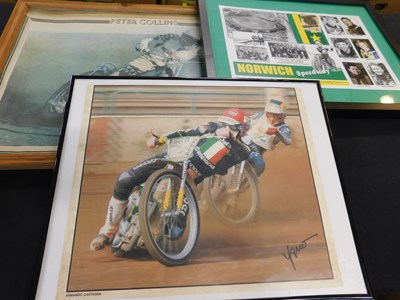 Lot 358 - Mixed speedway framed photos and prints + some...