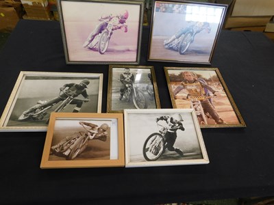 Lot 358 - Mixed speedway framed photos and prints + some...
