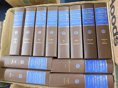 Lot 468 - Two boxes: The New Grove Dictionary of Music...