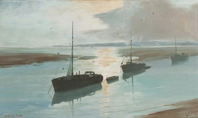 Lot 710 - Marcus Ford (British, 1915-1989), Moored boats...