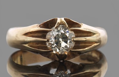 Lot 452 - Victorian single stone diamond ring, the round...