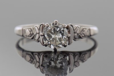 Lot 331 - Precious metal single stone diamond ring, the...