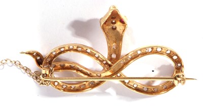 Lot 358 - Vintage serpent brooch, the head features two...