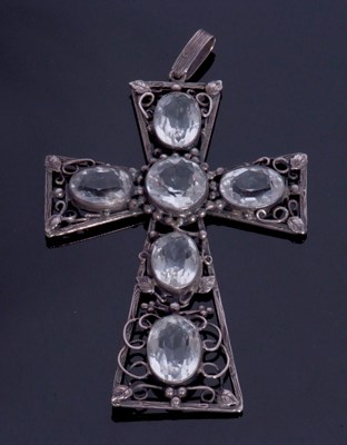 Lot 362 - European Arts & Crafts large cross pendant,...