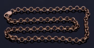 Lot 372 - 9ct gold necklace, a belcher style with...