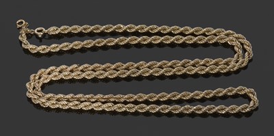 Lot 369 - 9ct gold rope twist necklace, 27cm fastened,...