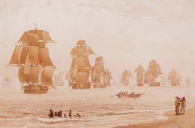 Lot 728 - William Joy (British, 1806-1866), The fleet...