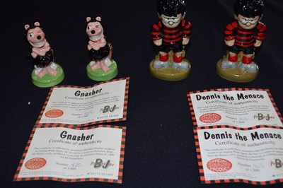 Lot 47 - 4 Limited edition Wade Figures 2x Dennis and 2...