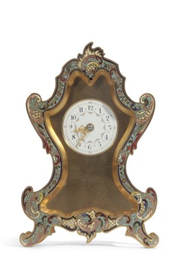 Lot 434 - 20th century French mantel clock, the shaped...