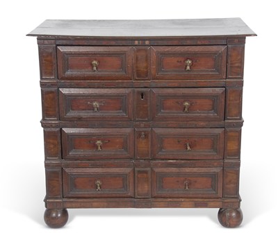 Lot 494 - Late 17th/early 18th century oak chest with...