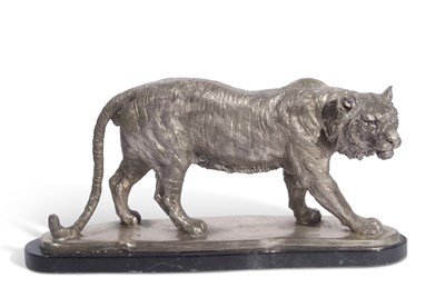 Lot 444 - 20th Century cast metal model of a male Tiger...