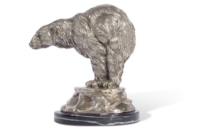 Lot 250 - 20th Century cast metal model of a Polar Bear...