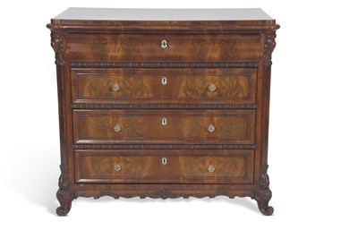 Lot 556 - 19th Century continental mahogany chest of...
