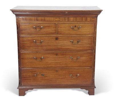 Lot 501 - George III mahogany chest of drawers with...