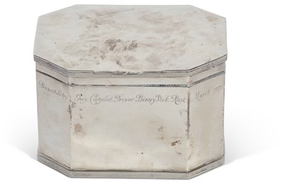 Lot 262 - George VI rectangular biscuit box of elongated...