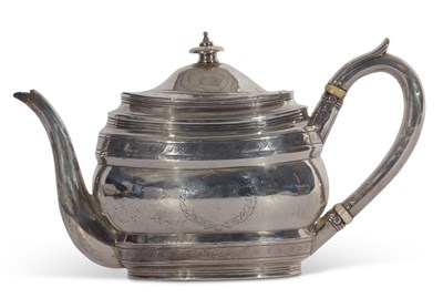 Lot 268 - George III tea set of compressed oval form...