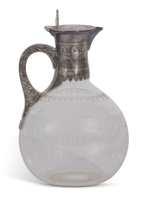 Lot 289 - Victorian engraved oval glass claret jug with...